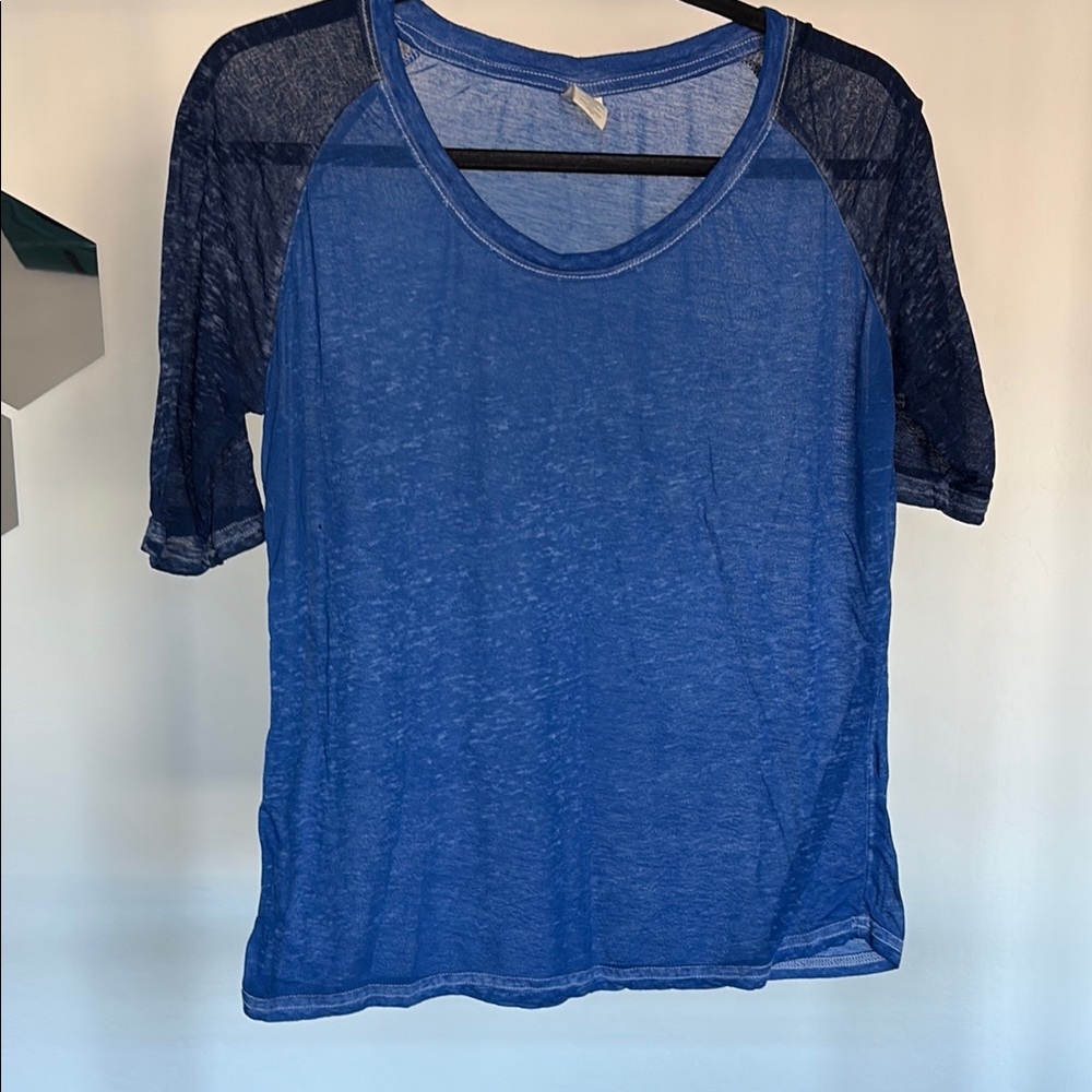 Exist Blue Sheer Short Sleeve Tee